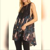 Free People Dresses | Free People Flowy Top/Mini Dress With Lace | Color: Black/Blue | Size: Xs