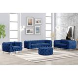 USLivings Julissa 4 Piece Velvet Living Room Set Velvet in Brown | 29 H x 85.5 W x 35 D in | Wayfair Living Room Sets US2906-4PC