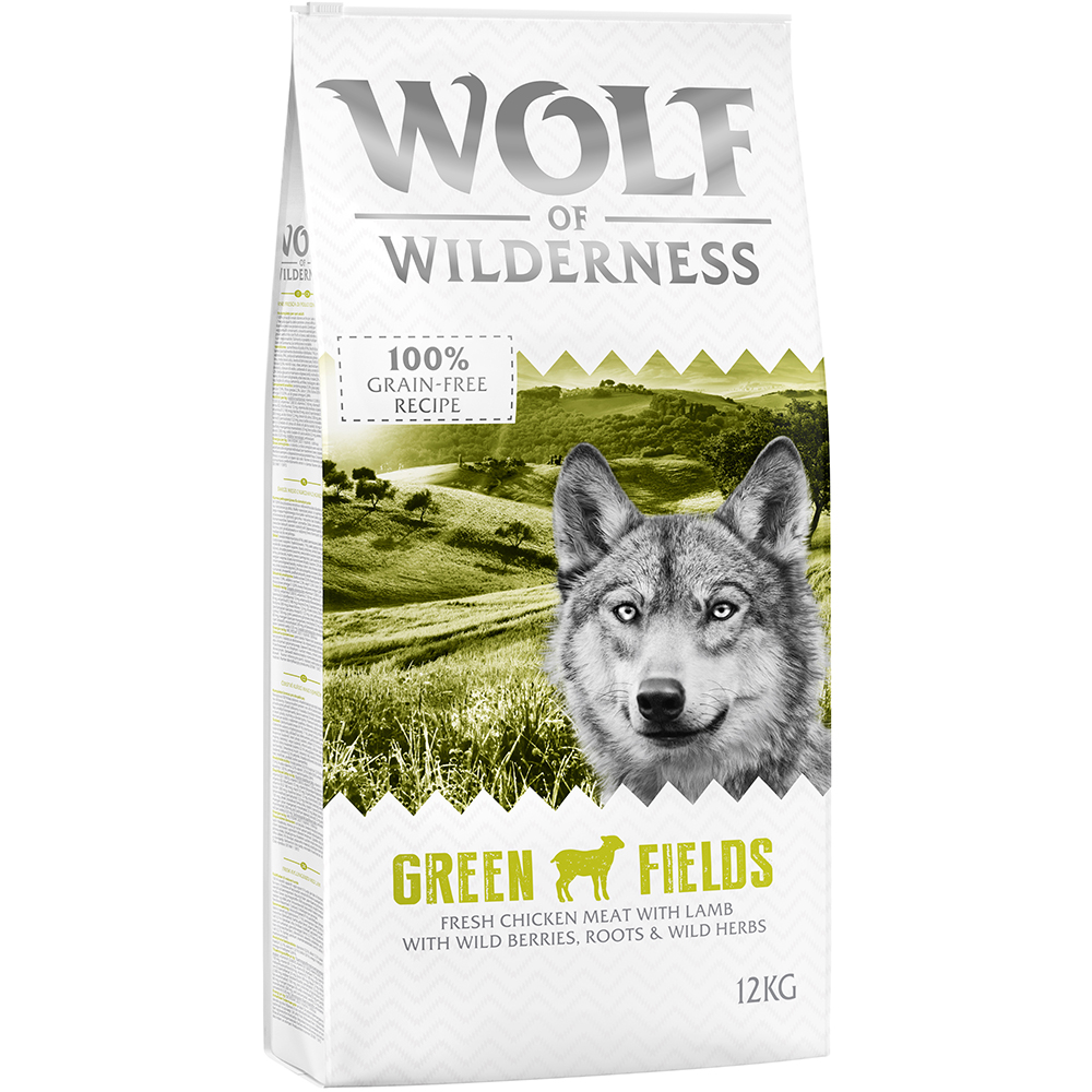 2x12kg Adult Lamb Green Fields Wolf of Wilderness Dry Dog Food