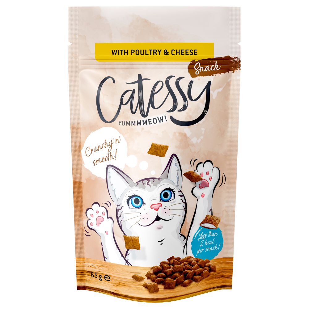3x65g Poultry, Cheese & Taurine Catessy Crunchy Cat Snacks