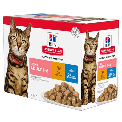 12x85g Chicken & Fish Selection Selection Adult Light 1-6 Hill's Science Plan Wet Cat Food