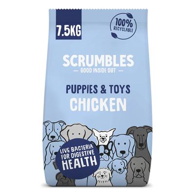 7.5kg Puppies & Toys Chicken Scrumbles Dry Dog Food