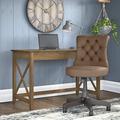 Bush Furniture Key West 48W Writing Desk w/ Mid Back Tufted Office Chair In Reclaimed Pine Wood Kathy Ireland Home by Bush Furniture | Wayfair