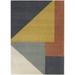 Orange/Yellow 84 x 26 x 1.3 in Area Rug - Wade Logan® Amancia Mustard Modern Geometric Shag Area Rug Polypropylene | 84 H x 26 W x 1.3 D in | Wayfair