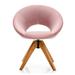 Armchair - Corrigan Studio® Mid Century Modern Swivel Accent Chair Fabric Armchair Velvet Living Room Blue Wood/Velvet in Pink | Wayfair