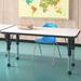 Factory Direct Partners Rectangle T-Mold Adjustable Height Activity Table Laminate/Metal in White/Black | 30 H in | Wayfair 10162-DEBK