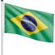 FLAGMASTER® Fahnenmast - inkl. Fahne, Brasilien, 6m, Stabil, Aluminium, Höhenverstellbar, mit