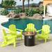 Polytrends Laguna 5-Piece Poly Eco-Friendly All Weather Outdoor Adirondack Chairs with Fire Pit Table Set