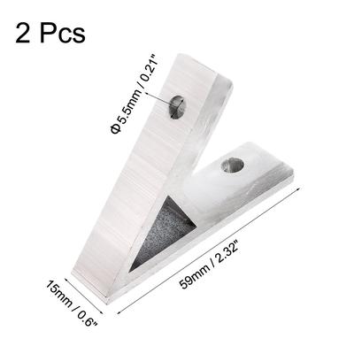 2020 Aluminum Corner Brackets Profile Corner Joint Braces (45 Degree Angle) 2Pcs - 18mm Width 2Pcs