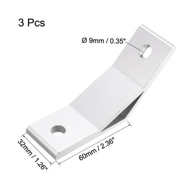 Aluminum Corner Brackets Profile Joint Connectors Corner Braces 3Pcs