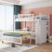 Twin Over Full Wooden Bunk Bed With 6 Drawers ,Flexible Shelves, Wheels