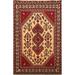 Vegetable Dye Tribal Geometric Abadeh Persian Area Rug Wool Handmade - 3'6" x 5'3"