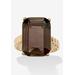 Plus Size Women's Yellow Gold-Plated Genuine Smoky Quartz Ring by PalmBeach Jewelry in Gold (Size 6)