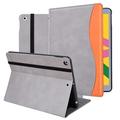 HFcoupe iPad Case 10.2 Inch 9th/8th/7th Generation with Pencil Holder and Pocket, Multi-Angle Stand iPad Cover 2021/2020/2019, Auto Wake/Sleep Heavy Duty Protective Folio - Grey/Orange