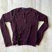 Brandy Melville Tops | Brandy Melville Long Sleeve Four Button Classi Style Top * Wine Color Super Soft | Color: Purple | Size: Brandy Sizing // One Size