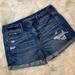 American Eagle Outfitters Shorts | American Eagle Tom Girl Midi Distressed Stretch Denim Shorts 6 | Color: Blue | Size: 6