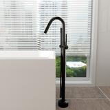 Topcraft Single Handle Floor Mounted Clawfoot Tub Faucet w/ Handheld Shower in Black | 40 H x 10 W in | Wayfair TC-Top-034MB