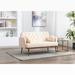 Everly Quinn Velvet Fabric Loveseat Sofa w/ Tufted Back & Square Arms Velvet in Brown | 31.88 H x 55.11 W x 26.77 D in | Wayfair