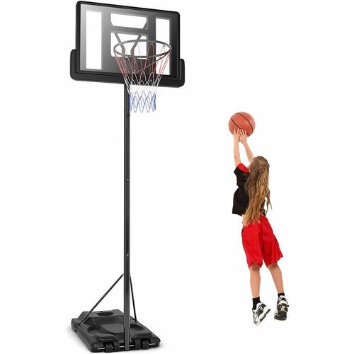 Basketballstaender mit 2 Raedern & Befüllbare Basis, Hoehenverstellbare Korbanlage von 260 bis 305