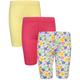 tausendkind essentials - Radler-Shorts Florida 3Er-Pack In Pink/Gelb/Geblümt, Gr.104/110