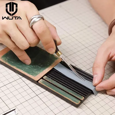 WUTA Multifunctional Leather Edge Beveler Sharpener Sharpening Strop Tool Polish Grind Knife Wide