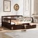 Contemporary Style Full Size Daybed Wood Bed with Two Drawers