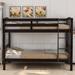 Contemporary Style Twin Over Twin Bunk Bed with Ladder, The bed Structure is Crafted from High-quality Wood,Solid Pine Legs