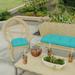 18" x 18" Aqua Solid Tufted Contoured Outdoor Wicker Seat Cushion (Set of 2)