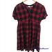 Anthropologie Dresses | Anthropologie Mona Dress Red Navy Blue Plaid V-Neck 11.1 Tylho Sz Xs | Color: Blue/Red | Size: Xs