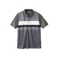 Men's Big & Tall No Sweat Polo by KingSize in Steel Colorblock (Size 4XL)