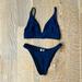 J. Crew Swim | J. Crew Plunge V-Neck Bik Top (Navy Xs) And 1989 High Leg Bik Bottom (Navy Xxs) | Color: Blue | Size: Xs