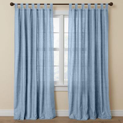 Wide Width Poly Cotton Canvas Tab-Top Panel by BrylaneHome in Carolina Blue (Size 48