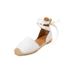 Wide Width Women's The Shayla Flat Espadrille by Comfortview in White Eyelet (Size 8 1/2 W)
