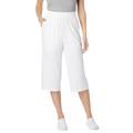 Plus Size Women's Elastic-Waist Knit Capri Pant by Woman Within in White (Size 2X)