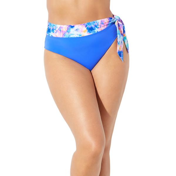 plus-size-womens-shirred-high-waist-bikini-bottom-by-swimsuits-for-all-in-electric-iris-tie-dye--size-14-/