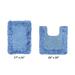 Shaggy Border Bath Rug Mat, 2 Pc Set (17" X 24" | 20" X 20") by Better Trends in Blue