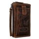 STILORD 'Kieran' Travel Wallet Leather Billfold with Cell Phone Compartment Wrist Bag with Many Compartments XL Purse RFID Blocker Genuine Leather Vintage, Colour:luino - Brown