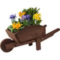 Quality Large Rustic Wheelbarrow Garden Planter with DARK OAK finish - FULLY ASSEMBLED - PRESSURE TREATED - Blackdown Wood Crafts