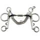 Copper Roller Ported Pelham Blue Sweet Iron Horse Bit Snaffle with Hook and Chain (5.5")