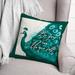 Designs Direct Creative Group Peacock Watercolor Unique Self 2 Throw Pillow Polyester/Polyfill blend | 16 H x 16 W x 1.5 D in | Wayfair 7081-BO1