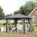 Outsunny 10 Ft. W x 10 Ft. D Steel Patio Gazebo Metal/Steel/Soft-top in Gray | 102 H x 116.4 W x 116.4 D in | Wayfair 84C-322GY