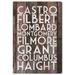 Art Remedy San Frans Big Names Wood - Textual Art Print on Canvas in Brown/White | 54 H x 36 W x 2 D in | Wayfair 17066_30x45_CANV_XHD