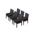 6 Venice Armless Dining Chairs in Black - TK Classics Tkc094B-Adc-3X-C-Black