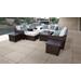 kathy ireland Homes & Gardens River Brook 12 Piece Outdoor Wicker Patio Furniture Set 12h in Snow - TK Classics River-12H-Snow