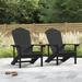 Sand & Stable™ Wesley Set Of 2 Faux Wood Adirondack Chair Weather Resistant For Patio Garden, Backyard, Porches And Indoors in Black | Wayfair