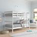 Three Posts™ Baby & Kids Abraham Twin over Twin Standard Bunk Bed Wood in White | 60.75 H x 44.25 W x 79.75 D in | Wayfair