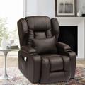 Latitude Run® Faux Leather Heated Massage Chair Faux Leather/Water Resistant in Brown | 40.9 H x 31.5 W x 28.3 D in | Wayfair