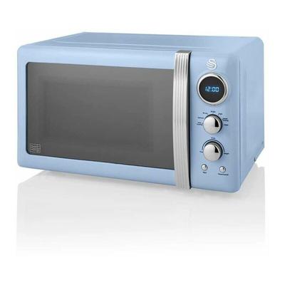 Swan - Retro 800W led Digital Microwave Blue - blue