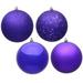 Vickerman 577554 - 1" Matte/Shiny/Sequin/Glitter Purple Ball 4-Finish (36 Pack) (N590366-2)