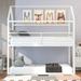 Contemporary Style Bunk Beds for Kids Twin over Twin,House Bunk Bed Metal Bed Frame Built-in Ladder,No Box Spring Needed